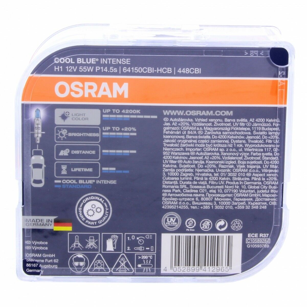H1 OSRAM Cool Blue Intense 64150CBI-HCB 12V Lampe DUO Set 2 Stück