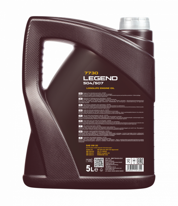 20 Liter (4x5) MANNOL Legend 504/507 MN7730 0W-30 Motoröl (PAO + Ester) 