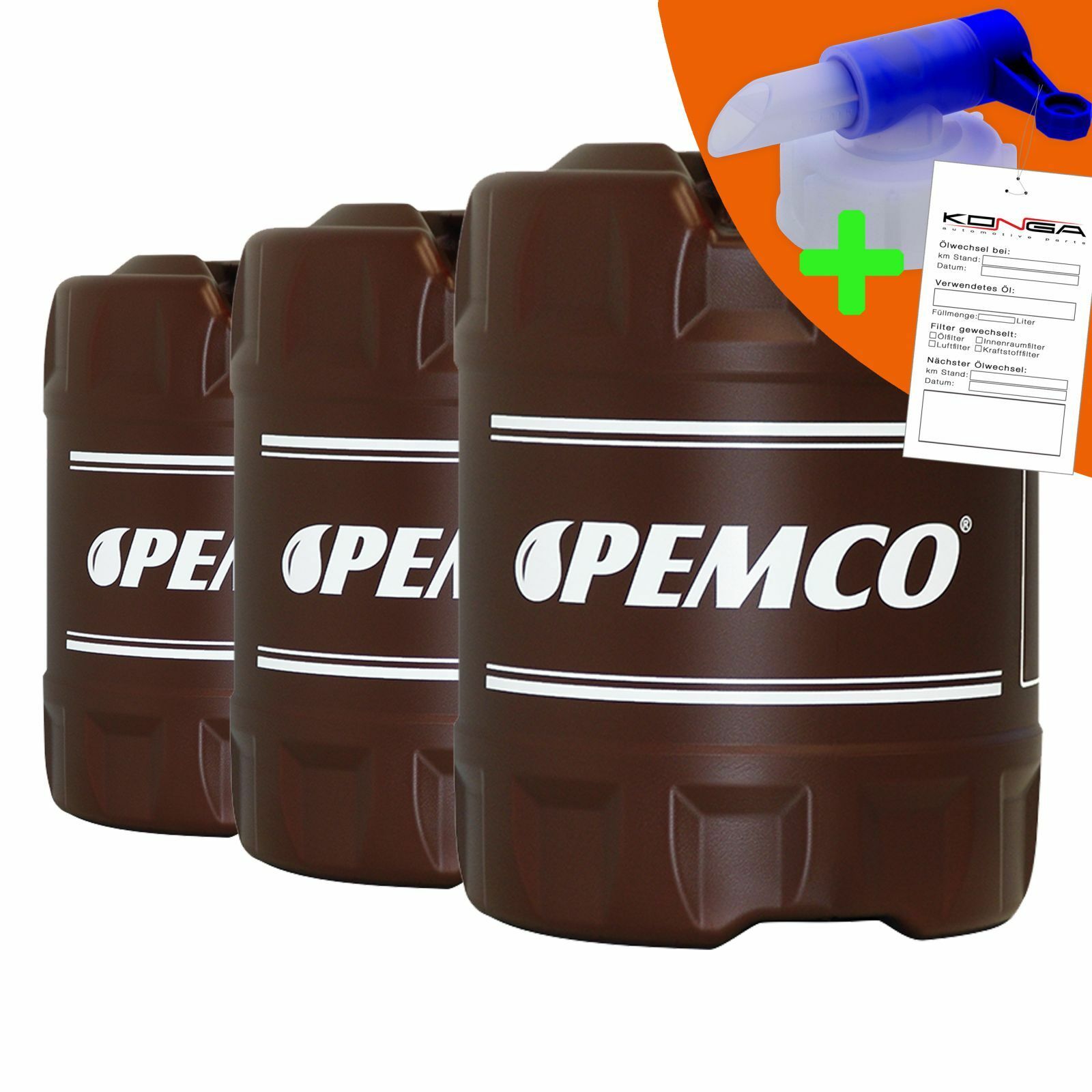 60 Liter (3x20) PEMCO SAE 5W-40 iDrive 340 Motoröl +Ablasshahn Motorenöl Schmierung