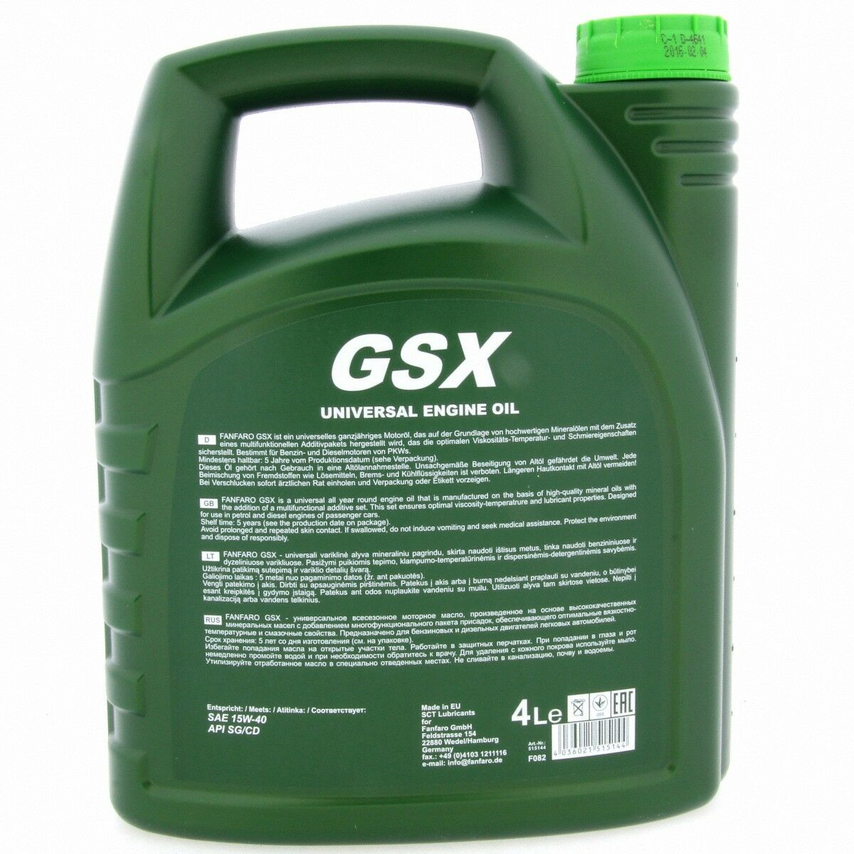 8 Liter FANFARO GSX 15W-40 API SN CH-4 Motoröl Universal Engine Oil