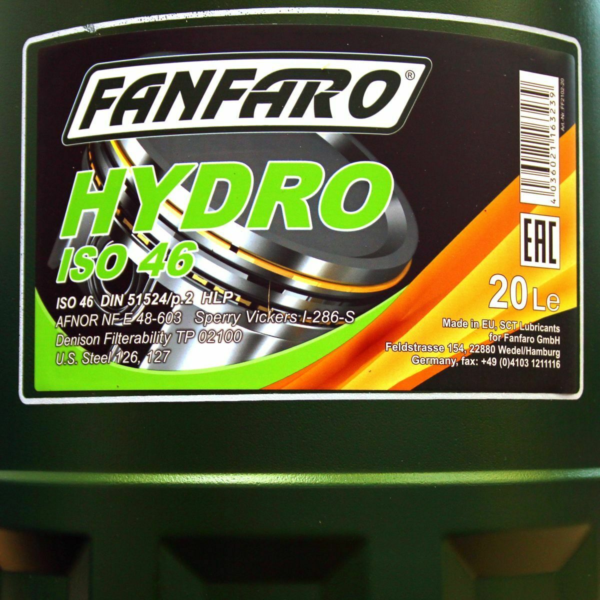 60 Liter (3x20) HLP46 Fanfaro 2102 Hydrauliköl "Hydro ISO 46" DIN 51524/2