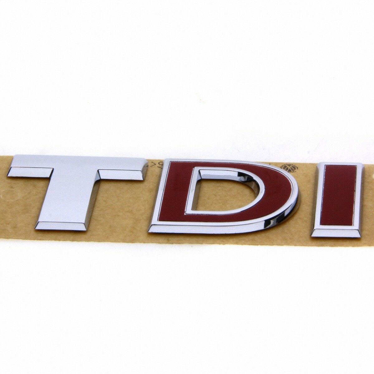 Original VW Emblem TDI 7E0853675A 78mm Volkswagen Schriftzug Chrom Rot