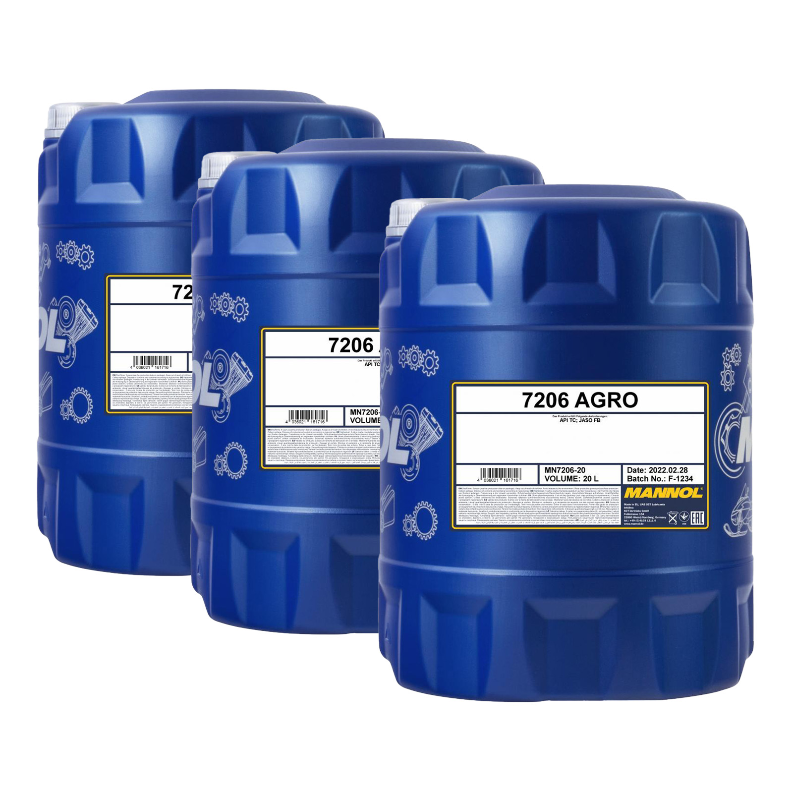 60 Liter MANNOL Agro TC Öl für Gartengeräte Rasenmäher-Öl 4036021161716