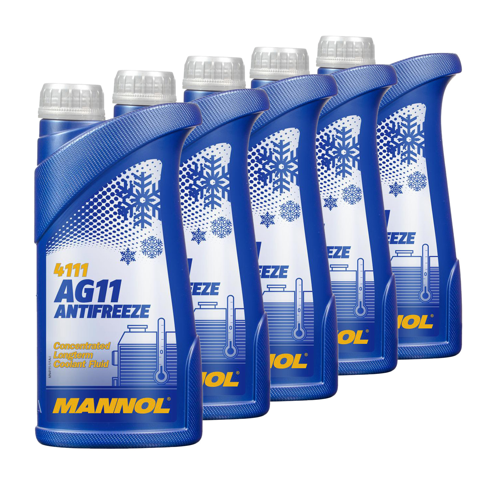 5 Liter (5x1) MANNOL Longterm Antifreeze AG11 Kühlerfrostschutz Konzentrat blau