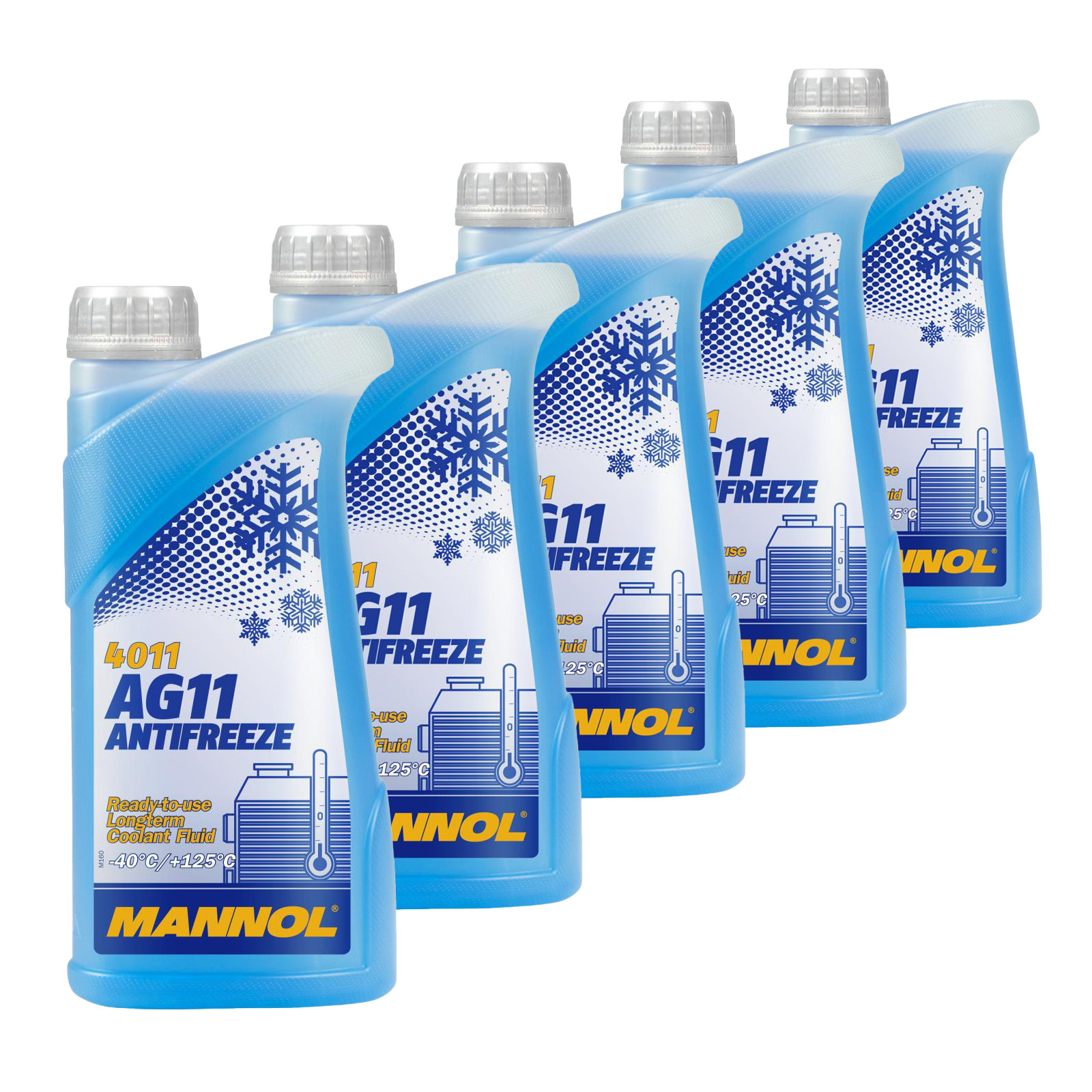 5 Liter (5x1) MANNOL Antifreeze AG11 Fertiggemisch blau -40°C G11 Kühlerfrostschutz