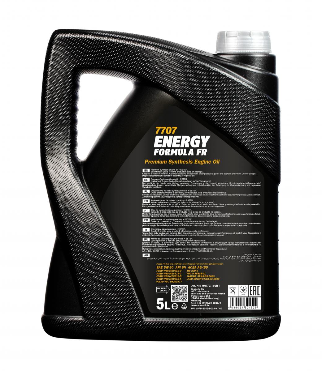10 Liter (2x5) MANNOL Energy Formula FR 7707 5W-30 API SN ACEA A5/B5 Motoröl