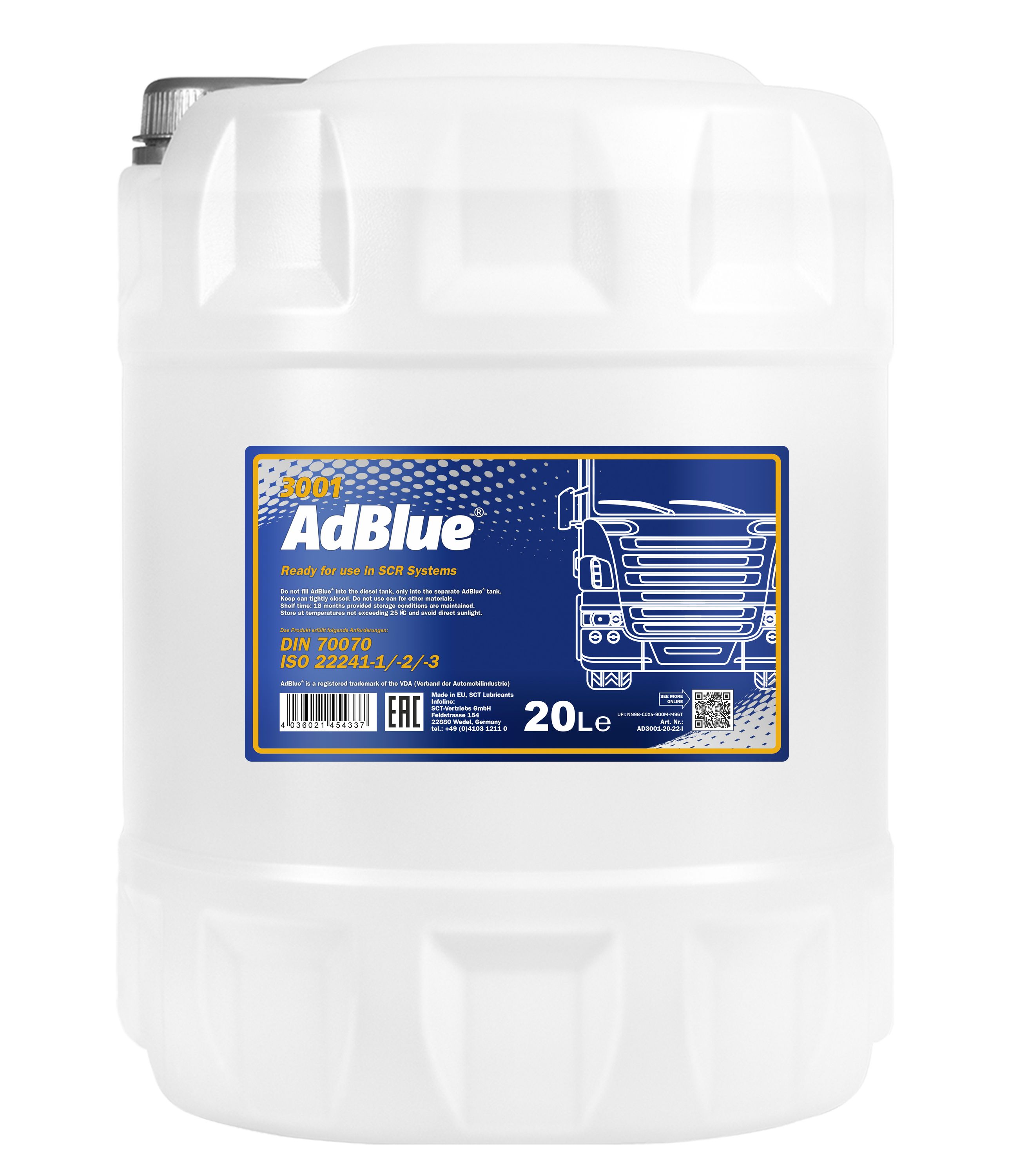 20 Liter (1x20) MANNOL ready-to-use AdBlue® SCR Diesel TDI Additiv Harnstofflösung