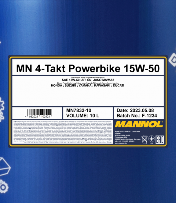 30 Liter (3x10) MANNOL 4-Takt Powerbike 15W-50 7832 Motorradöl JASO MA/MA2