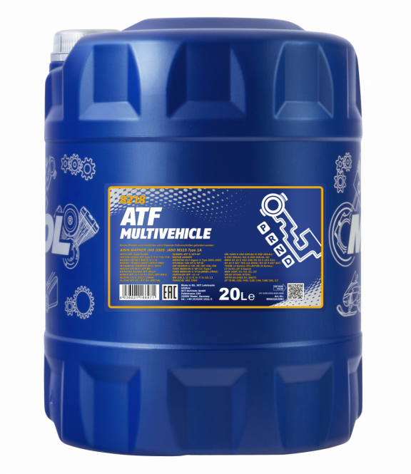 20 Liter MANNOL ATF Multivehicle 8218 Automatikgetriebe Öl + 1x Ablasshahn