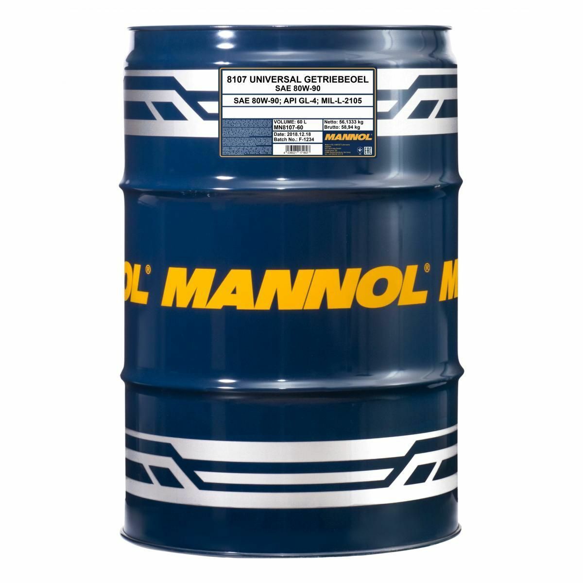 60 Liter MANNOL Universal Getriebeöl 80W-90 API GL 4 80W90 Getriebe Öl