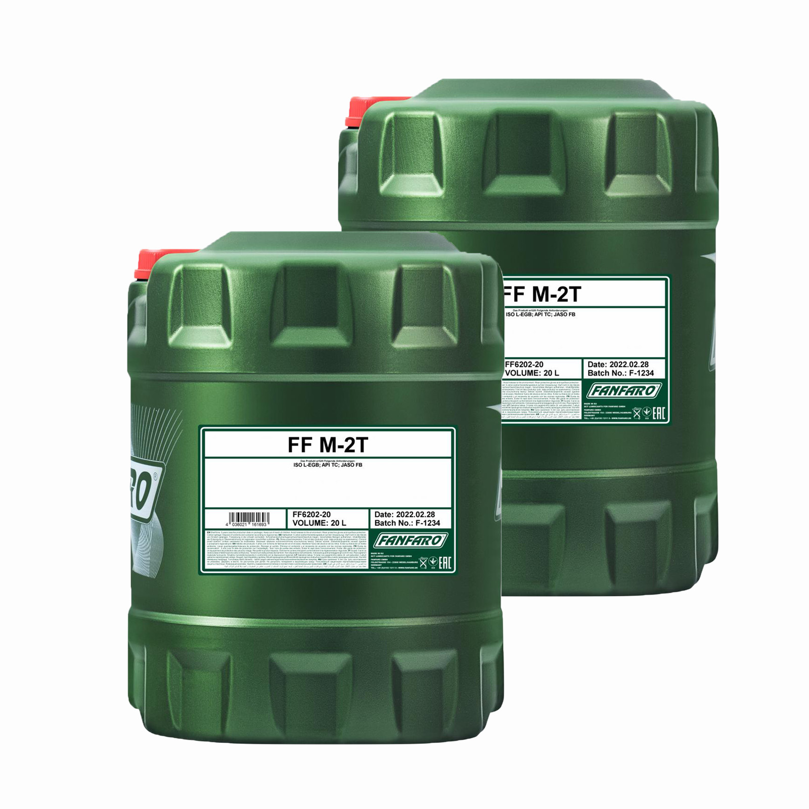 40 Liter (2x20) FANFARO M-2T 2-Takt-Motorenöl API TC Jaso FB Iso-L-EGB 