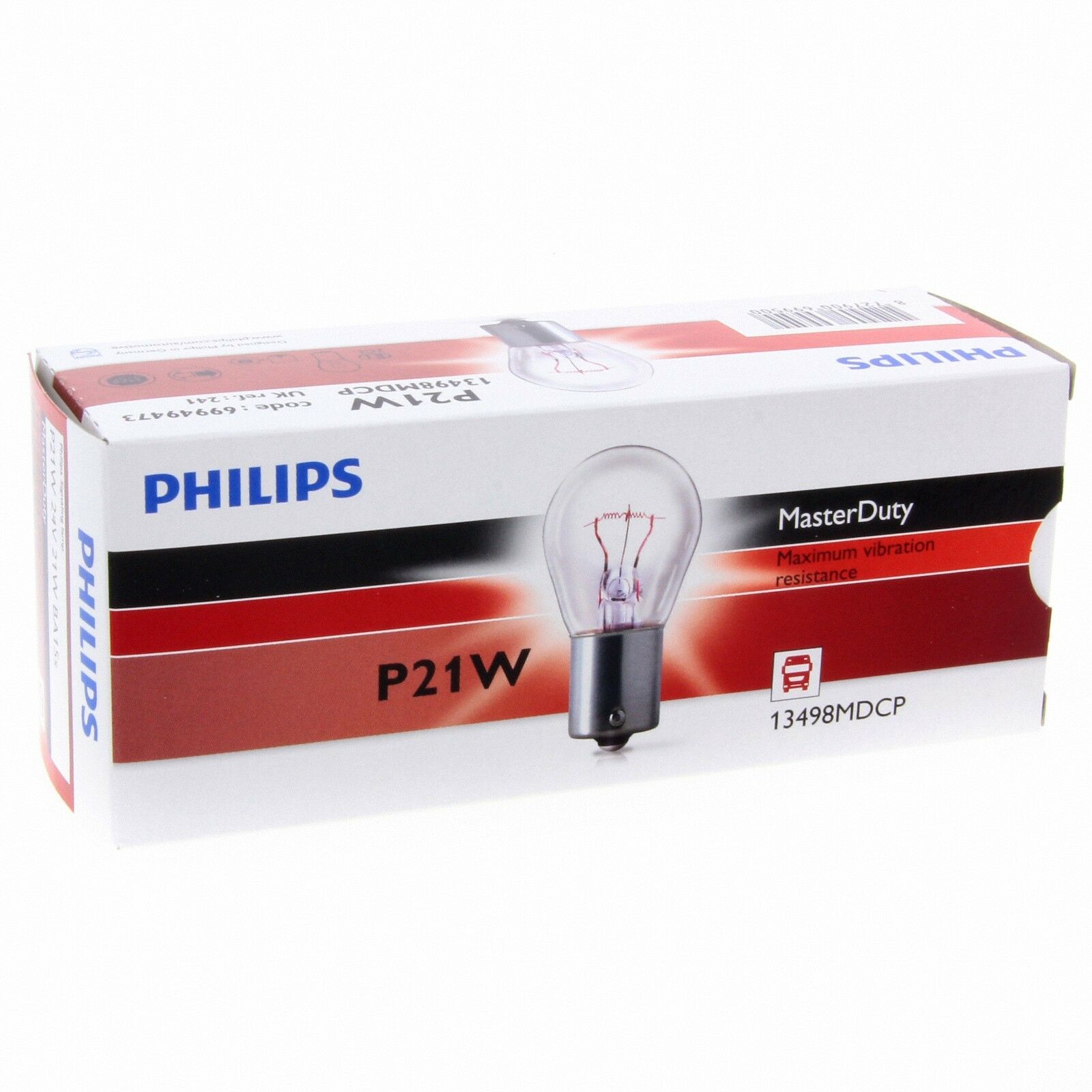 P21W Philips MasterDuty 2x Longlife LKW 24V Halogenlampe 13498MD 10er Box Pack