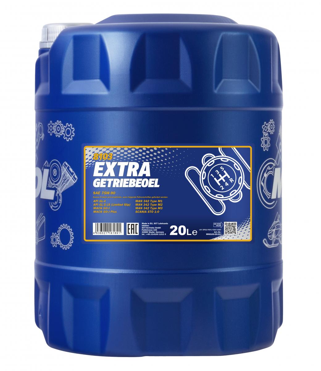 80 Liter (4x20) MANNOL Extra Getriebeöl 75W-90 API GL-4/GL-5 LS MN8103 