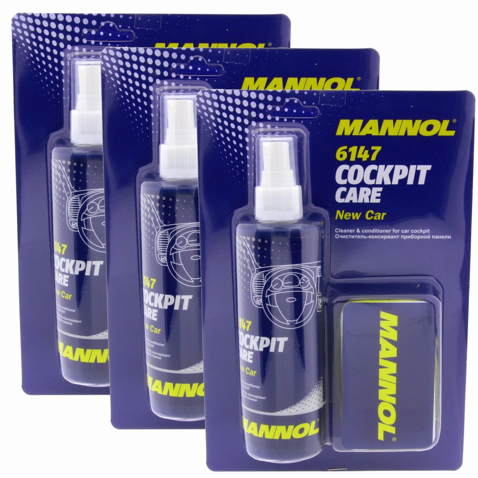 3x 250ml MANNOL 6147 Cockpit Care New Car Konservierungsmittel Schutz