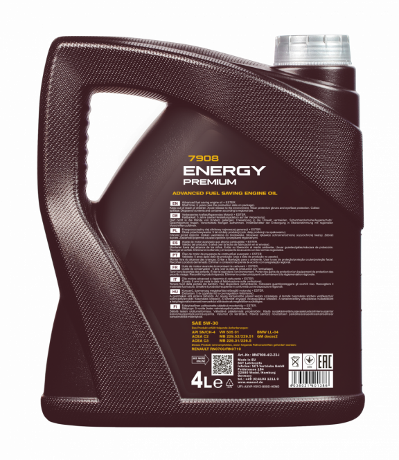 4 Liter MANNOL Energy Premium 7908 5W-30 Motoröl API SP