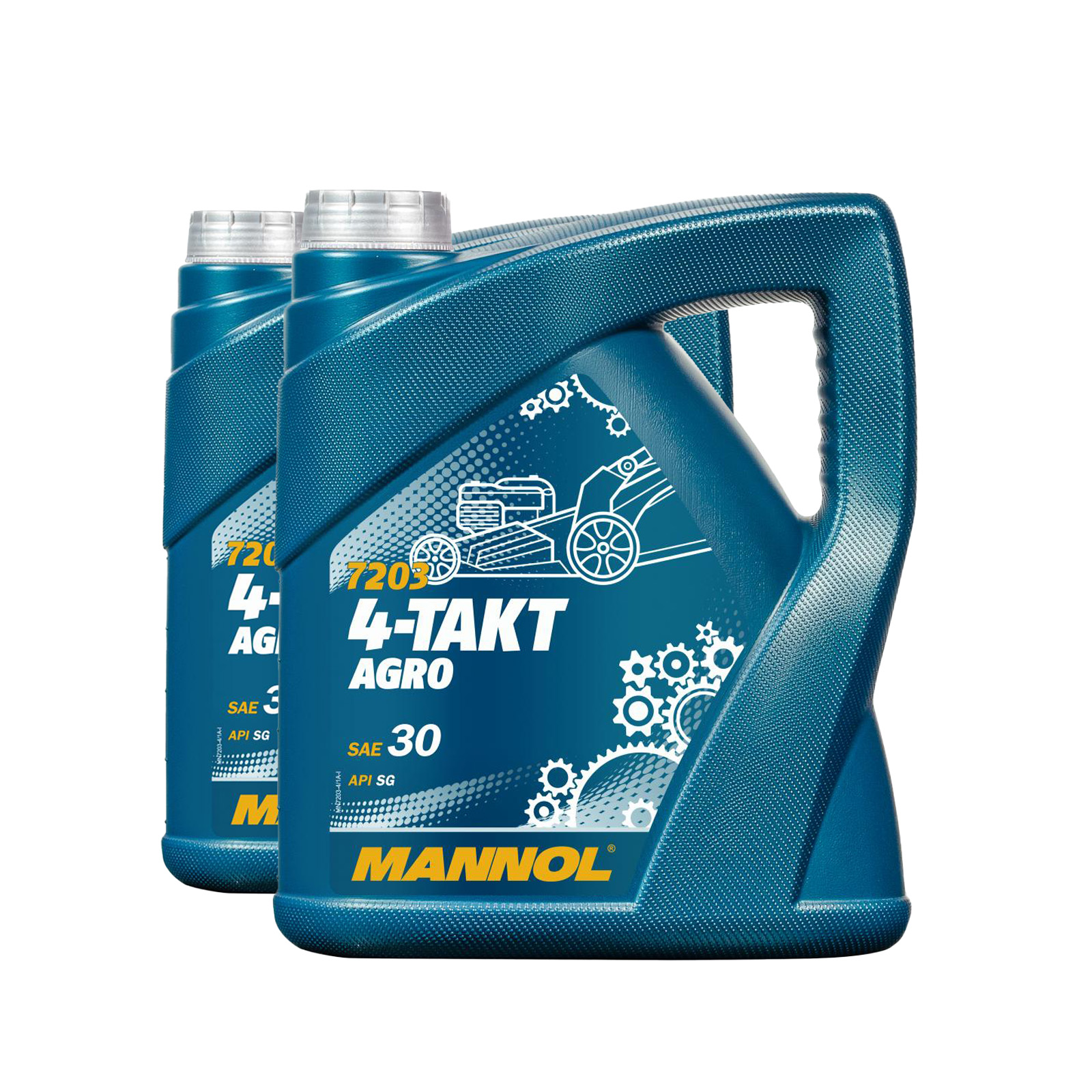 8 Liter (2x4) MANNOL 4-Takt Agro 7203 SAE 30 API SL Motoröl für Gartengeräte 