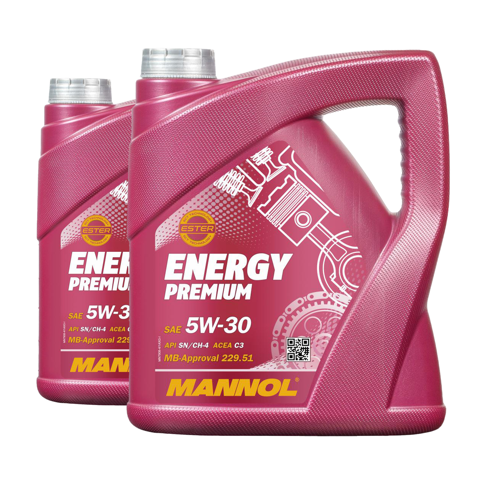 8 Liter (2x4) MANNOL Energy Premium 7908 5W-30 Motoröl API SP