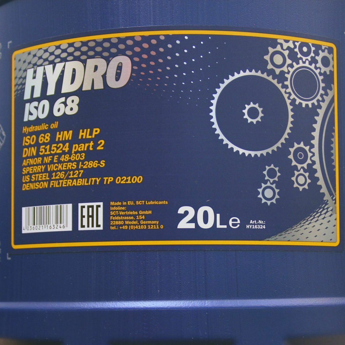 80L MANNOL 2103 Hydro ISO 68 Hydrauliköl Hydraulikflüssigkeit HLP68 DIN51524/2