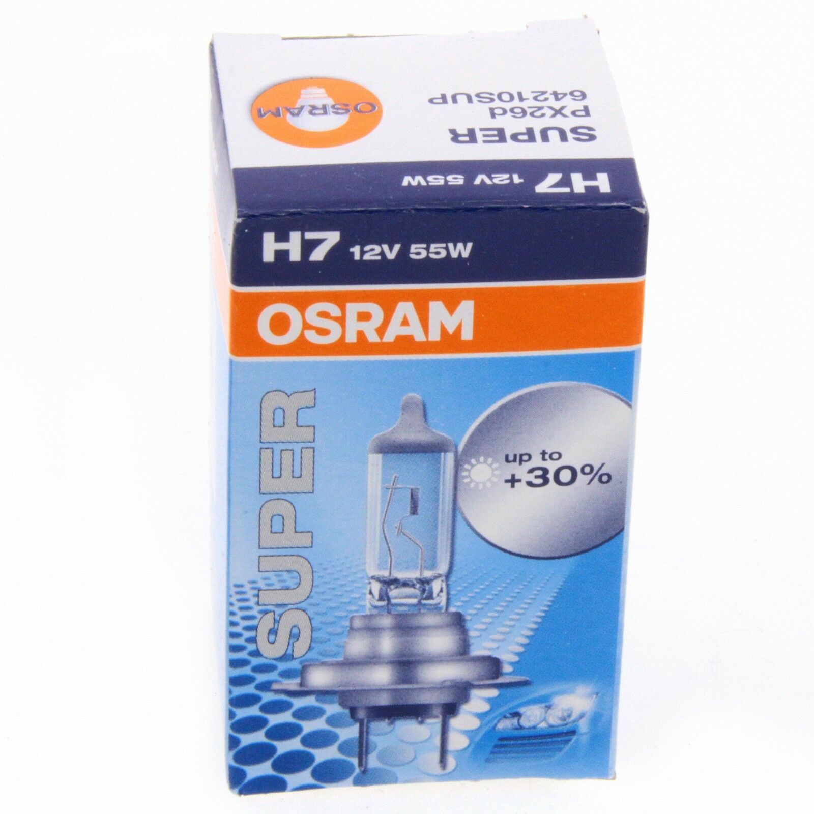 H7 OSRAM Super bis 30% mehr Licht Autolampe 64210SUP Single Box 1 Stück