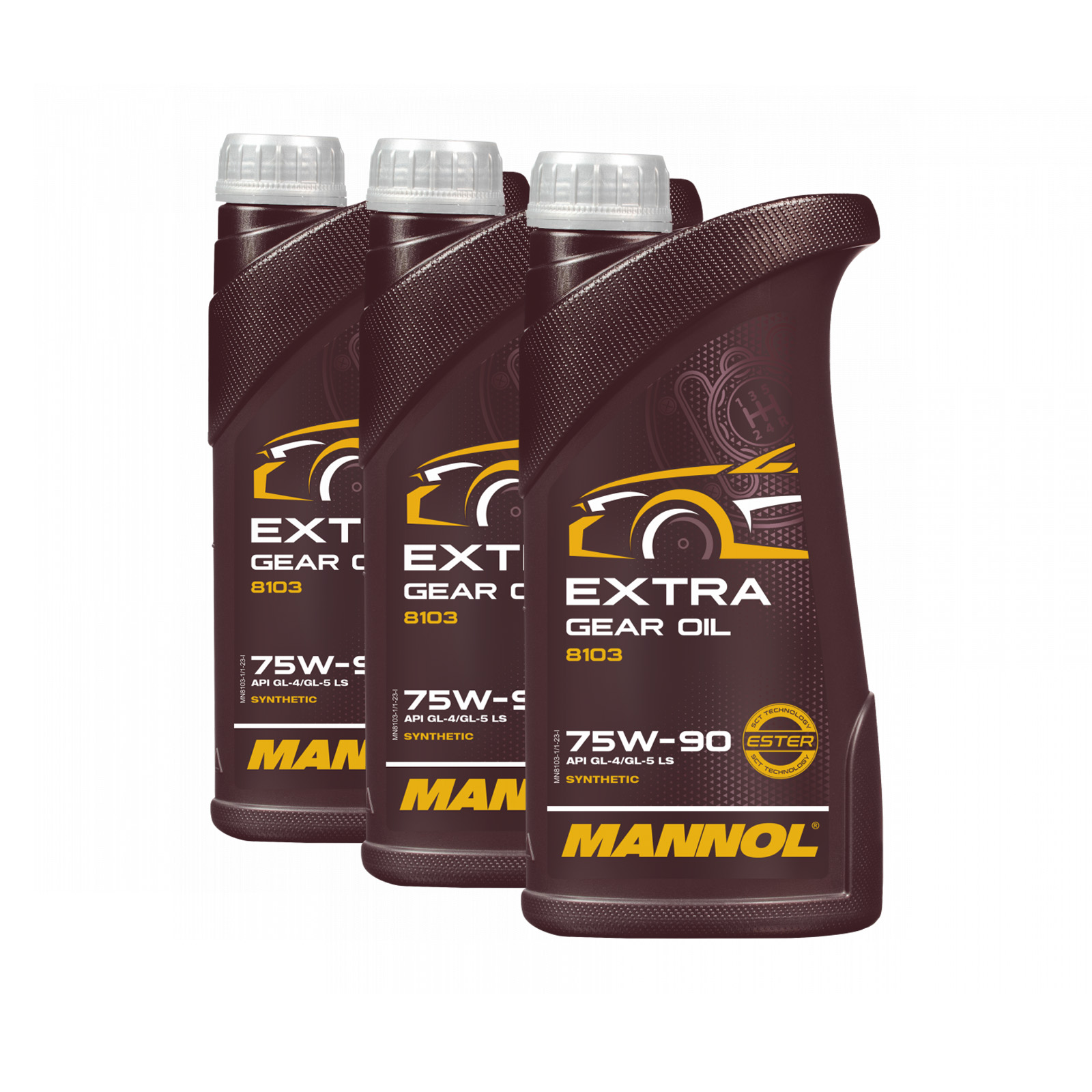 3 Liter (3x1) MANNOL Extra Getriebeöl 75W-90 API GL-4/GL-5 LS MN8103 