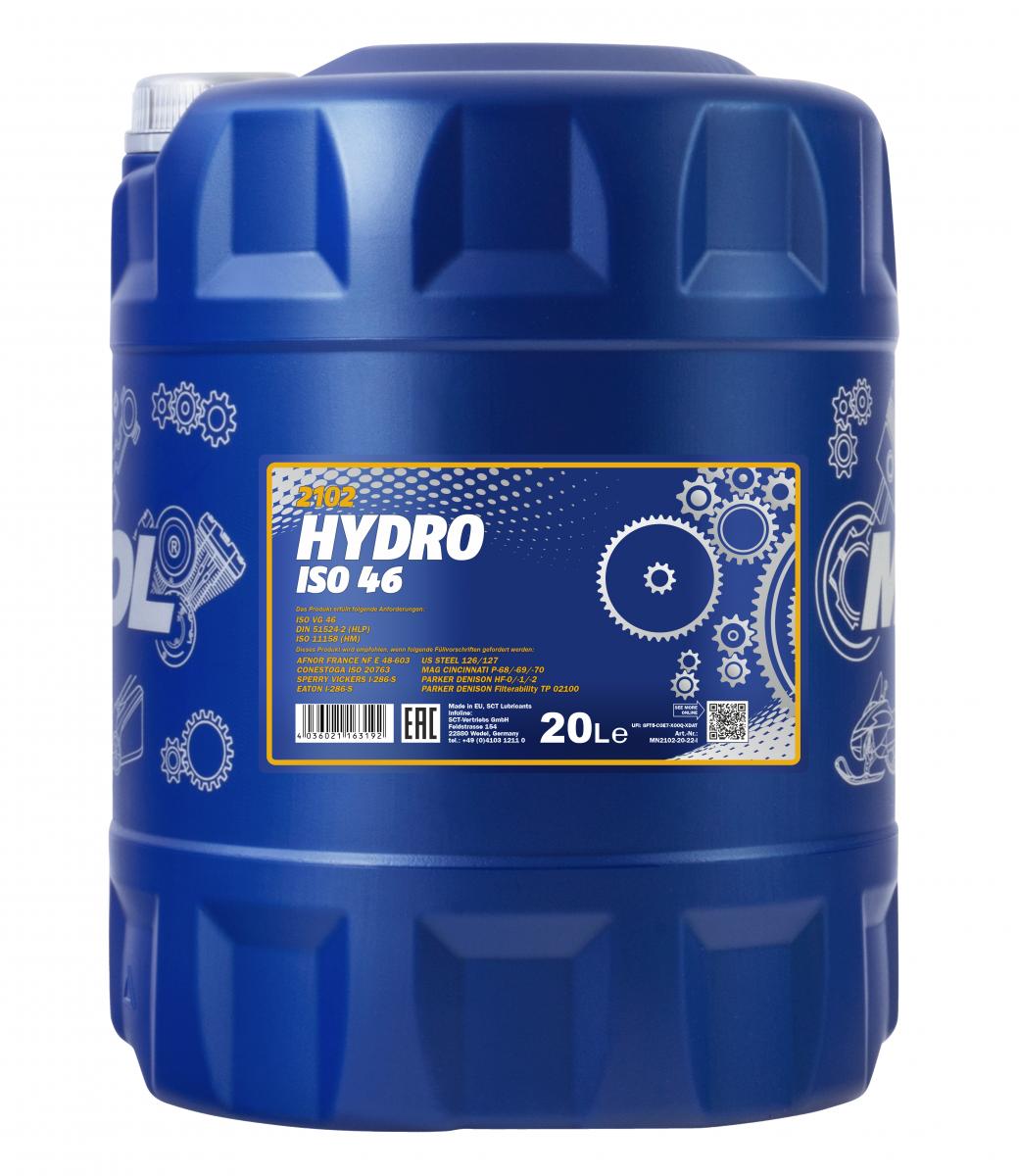 60 Liter (3x20) MANNOL Schmierstoff Hydro ISO 46 Hydrauliköl HLP 46 DIN 51524