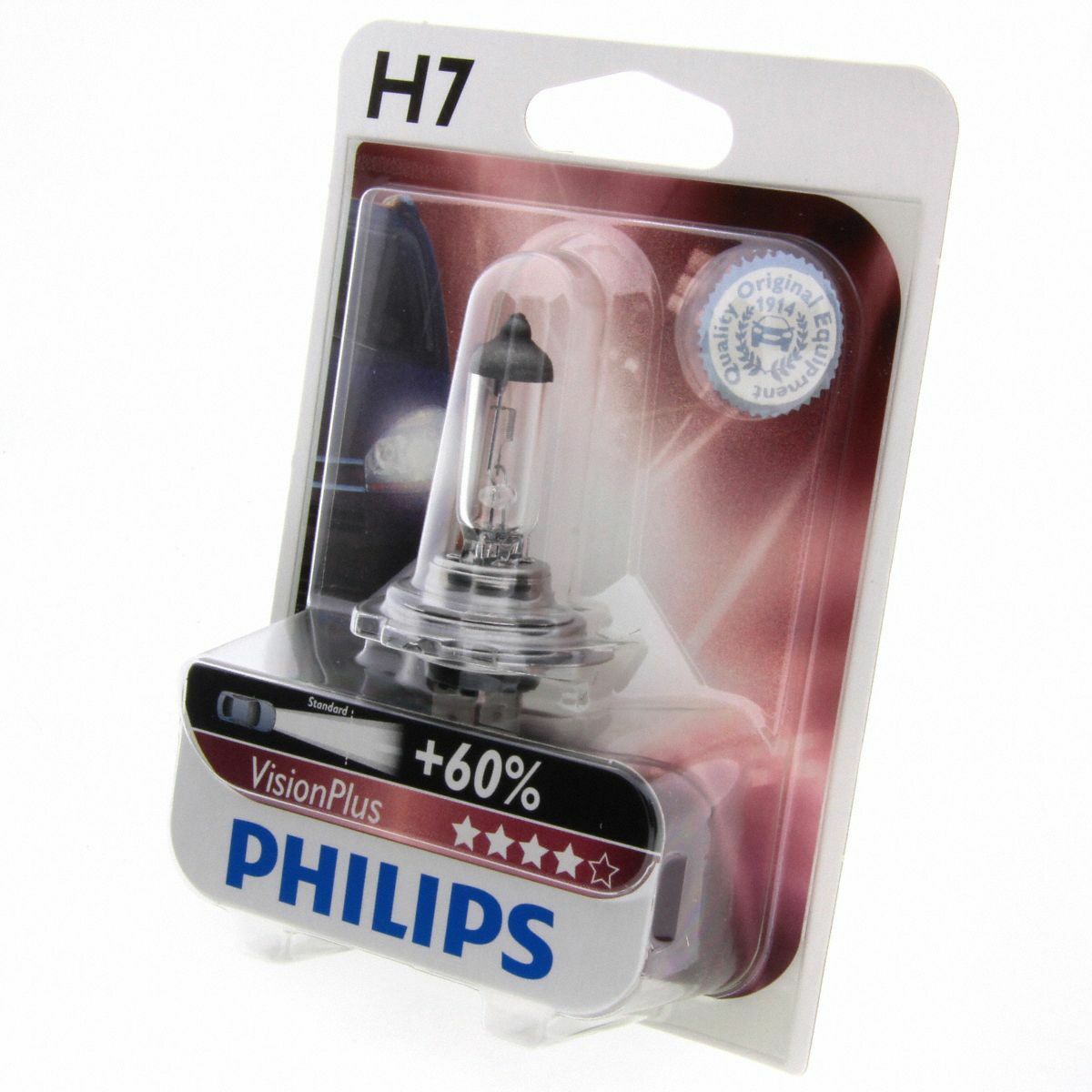 H7 Philips VisionPlus bis zu 60% mehr Licht Halogenlampe 12972VP Blister 1 Stück