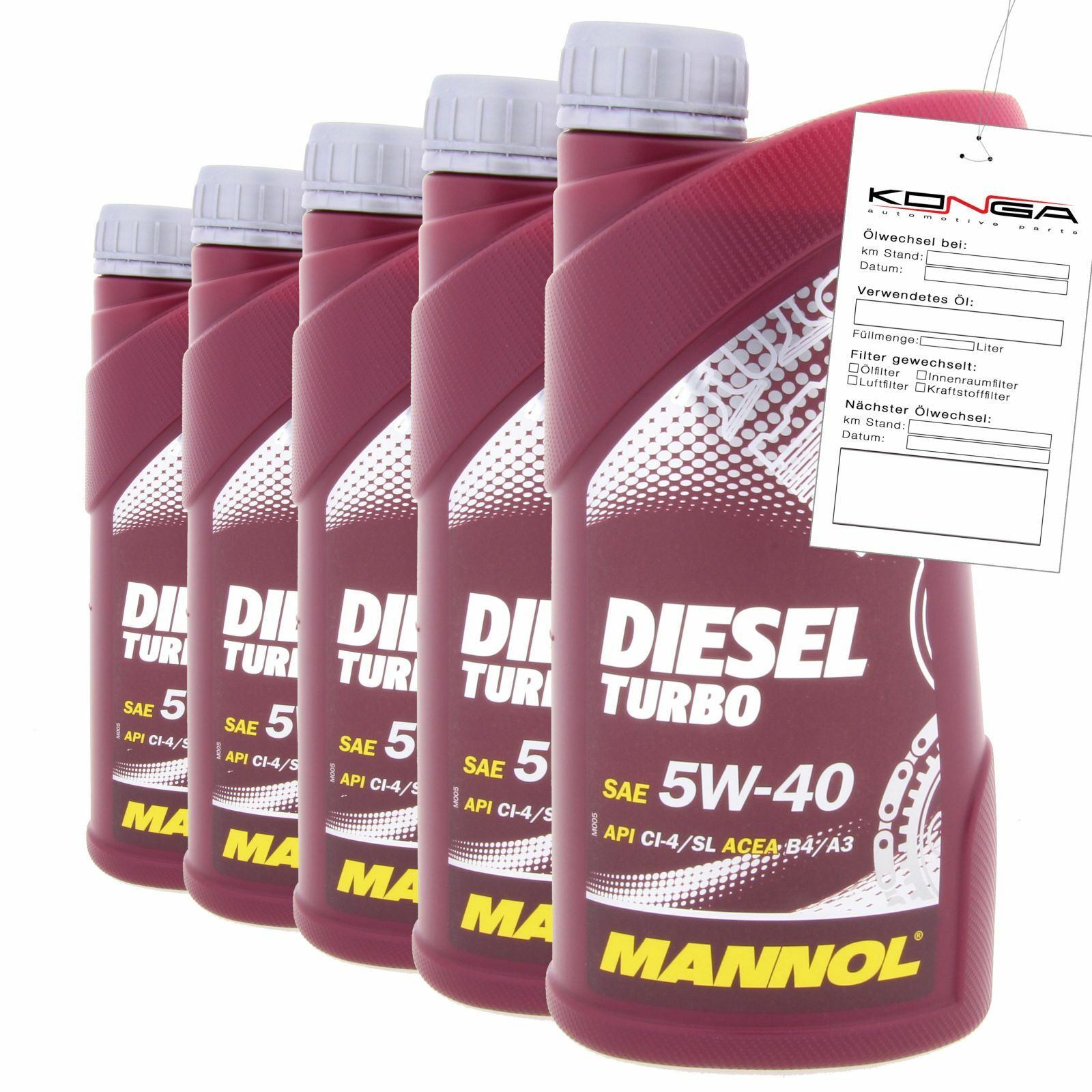 5 Liter (5x1) MANNOL Diesel Turbo 5W-40 API CI-4/SN Motoröl 5W40 4036021101101