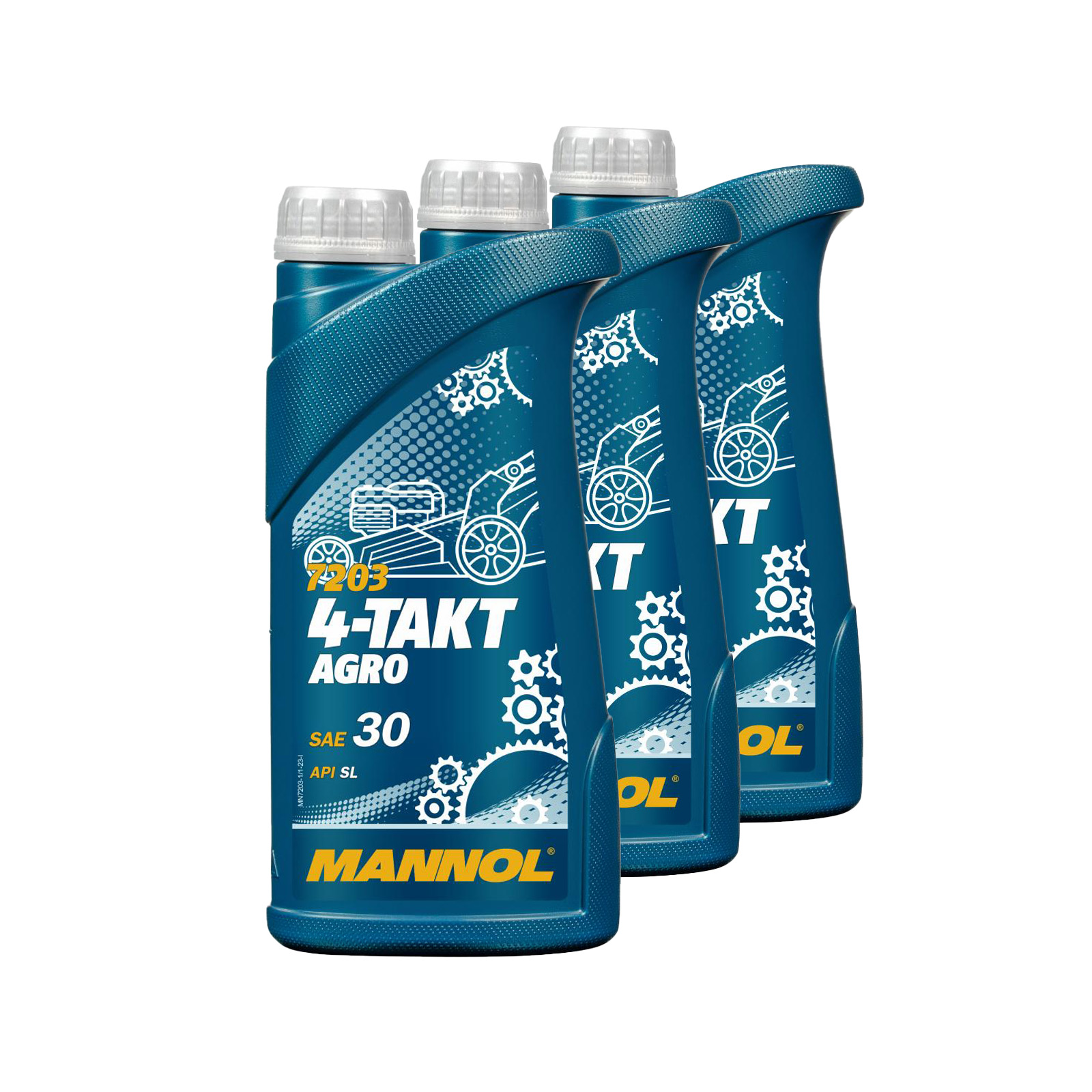 3 Liter (3x1) MANNOL 4-Takt Agro 7203 SAE 30 API SL Motoröl für Gartengeräte 