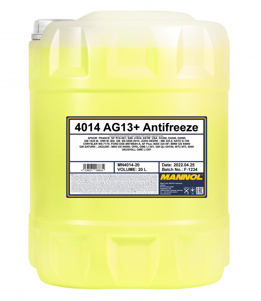 60 L MANNOL AG13+ Kühlflüssigkeit Fertiggemisch -40°C gelb G13+ & 1x Ablasshahn